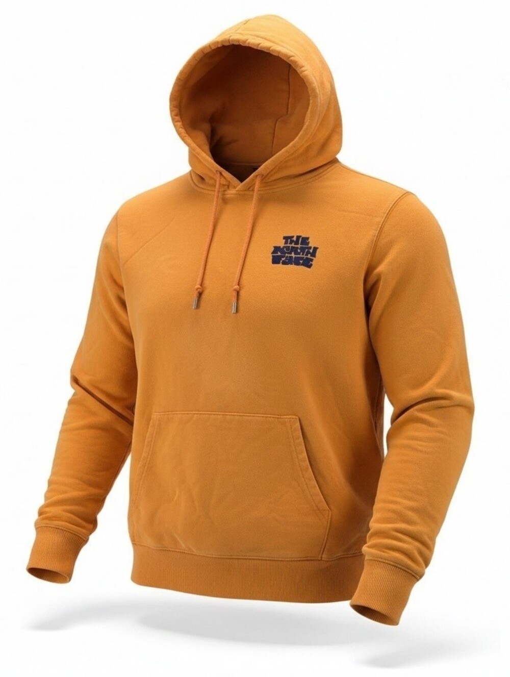 THE NORTH FACE Logo Haze Pullover Hoodie, Size M, Cotton, Yellow-Orange Print